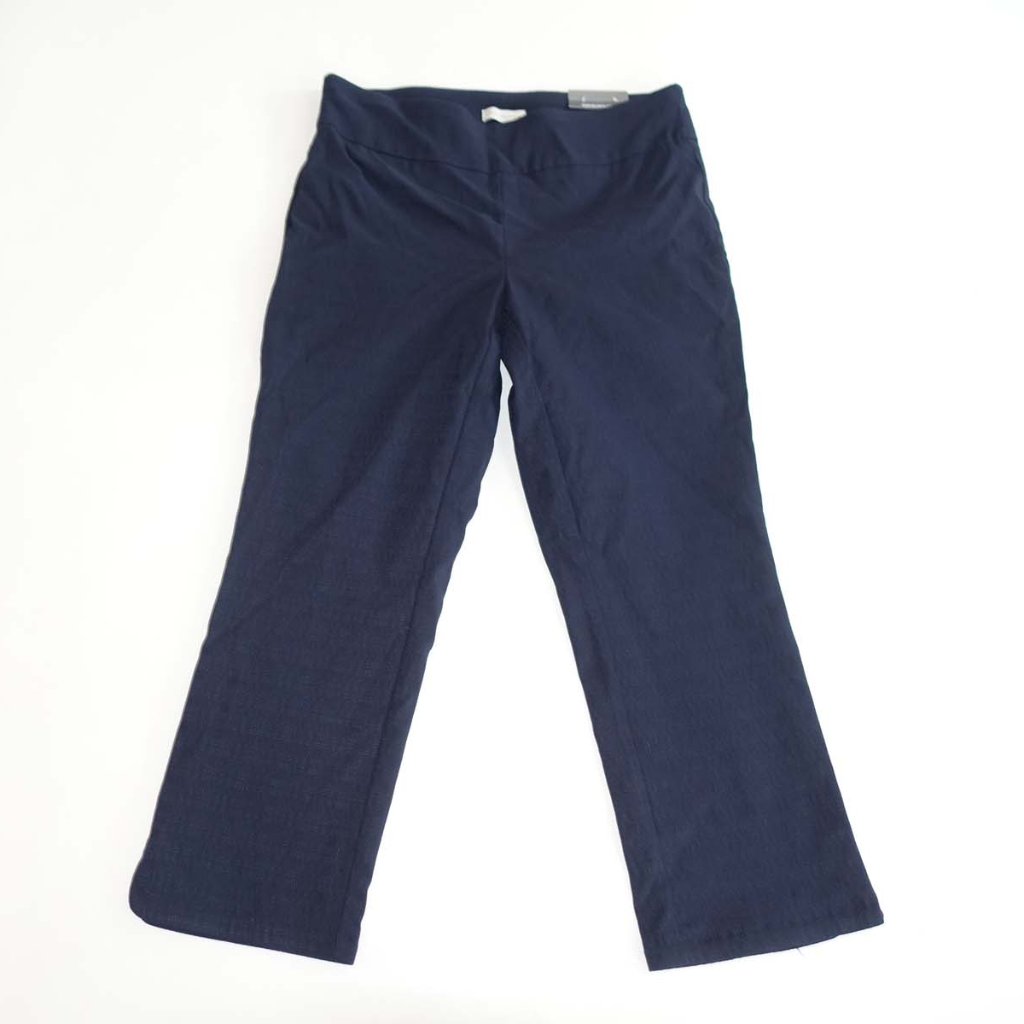 Van Heusen Women's Pull On Capri Pants Size 4 Nwt Navy Blue Mid Rise 20" Inseam